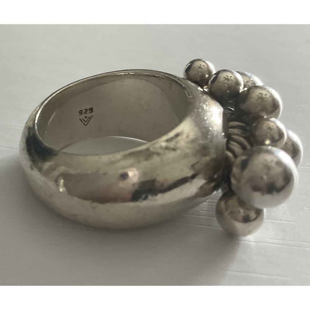 Retired Silpada Cha Cha Sterling Silver Beaded Ring Size 6 - Picture 4 of 6